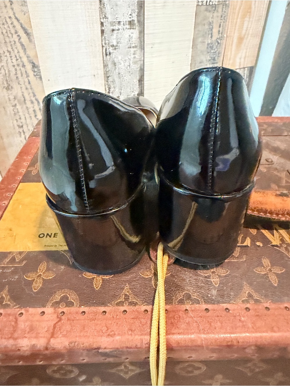 CL Black Patent Round-Toe Pumps - Picture 3 of 6